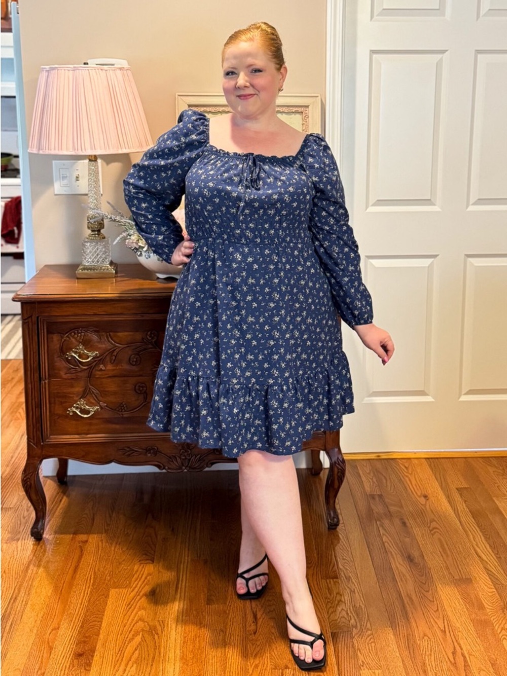 Blue and Floral Dress